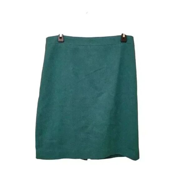 J. Crew Women's Turquoise Blue Wool/Viscose The Pencil Skirt Straight Lined Skir - Picture 2 of 11